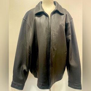 Gear for Sports Men's Black Leather Jacket Bombadier Challenger Edition.